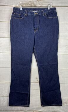 Vtg Jeanology Jeans Womens Sz 16 Dark Wash 100% Cotton High Rise Straight NWT